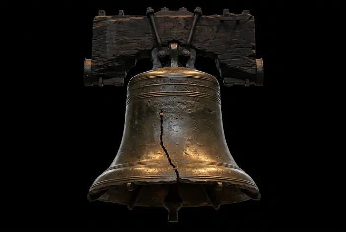 Gros plan minimaliste de la Liberty Bell à Philadelphie